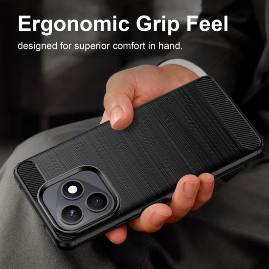 Techsuit Carbon Silicone Honor X8d Black Techsuit Carbon Silicone Honor X8d Black