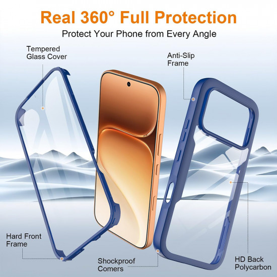 Techsuit ColorVerse 360 Series + Screen Protector Honor 600 / 600 Pro Blue