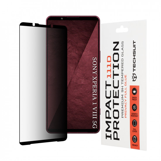 Techsuit 111D Privacy Full Glue Sony Xperia 1 VIII Black Techsuit 111D Privacy Full Glue Sony Xperia 1 VIII Black