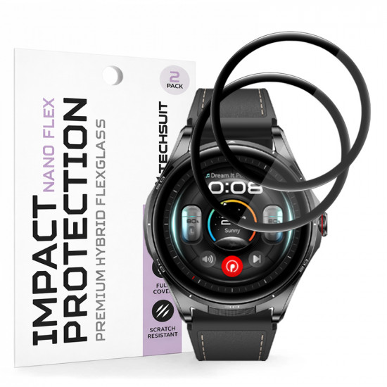 Techsuit Nano Flex (2 pack) Huawei Watch Buds 2 Black