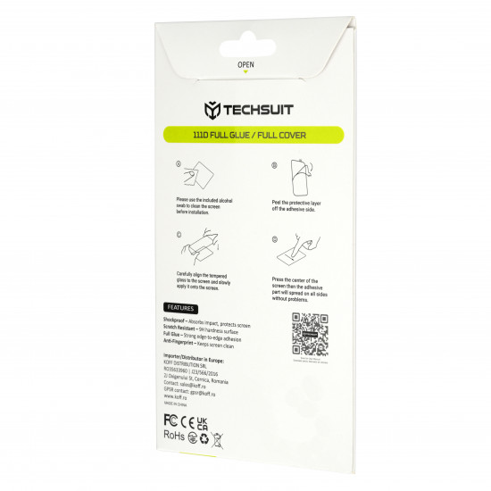 Techsuit 111D Full Cover / Full Glue Glass Realme C100 5G Black