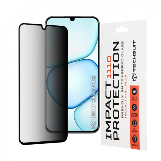 Techsuit 111D Privacy Full Glue Realme C100 5G Black
