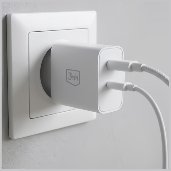 3MK FlowPower Wall Charger USB-A + USB-C 45W PD 3.0 QC4+ white
