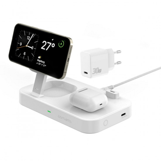 4smarts Trident 2in1 induction charger + USB-C + 30W wall charger white 540998 4smarts Trident 2in1 induction charger + USB-C + 30W wall charger white 540998