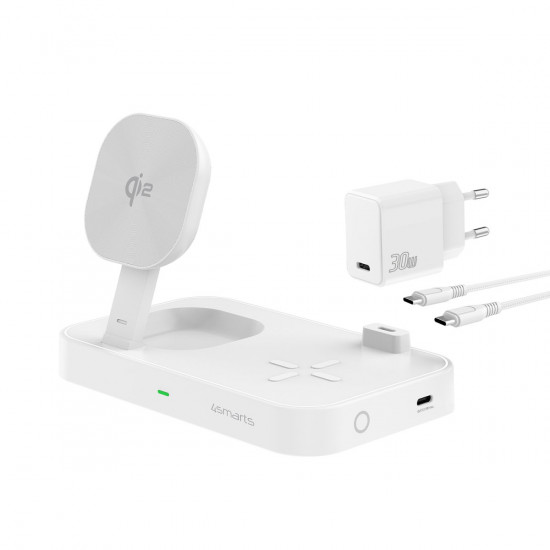4smarts Trident 2in1 induction charger + USB-C + 30W wall charger white 540998 4smarts Trident 2in1 induction charger + USB-C + 30W wall charger white 540998