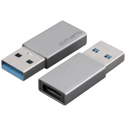 4smarts Passive USB-A 3.0 to USB-C 2 pcs adapter. silver