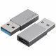 4smarts Passive USB-A 3.0 to USB-C 2 pcs adapter. silver 4smarts Passive USB-A 3.0 to USB-C 2 pcs adapter. silver