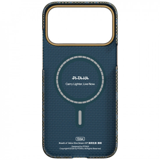 Case PITAKA Edge Case Breath of Veins for iPhone 17 Pro dive green