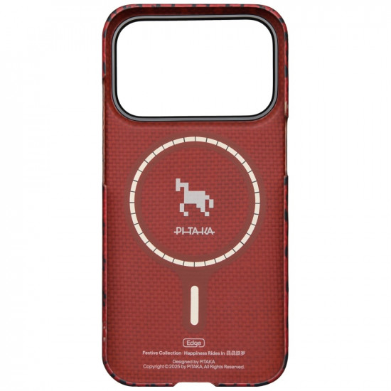 Case PITAKA Edge Case Happiness Rides In for iPhone 17 Pro cinnabar steed Case PITAKA Edge Case Happiness Rides In for iPhone 17 Pro cinnabar steed