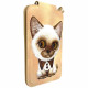 Magnetic phone wallet stand Nimmy New Big-Eye Cute Pets 2.0 Cat brown