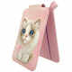 Magnetic phone wallet stand Nimmy New Big-Eye Cute Pets 2.0 Cat pink