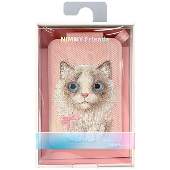 Magnetic phone wallet stand Nimmy New Big-Eye Cute Pets 2.0 Cat pink