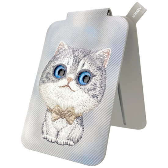 Magnetic phone wallet stand Nimmy New Big-Eye Cute Pets 2.0 Cat gray Magnetic phone wallet stand Nimmy New Big-Eye Cute Pets 2.0 Cat gray
