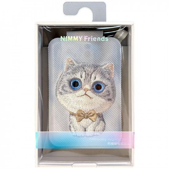 Magnetic phone wallet stand Nimmy New Big-Eye Cute Pets 2.0 Cat gray Magnetic phone wallet stand Nimmy New Big-Eye Cute Pets 2.0 Cat gray