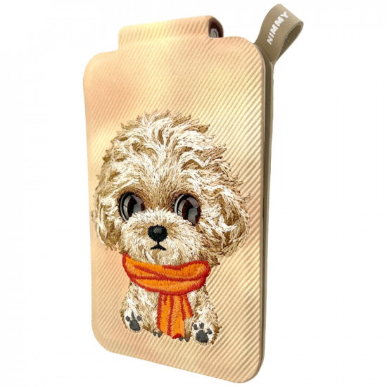 Magnetic phone wallet stand Nimmy New Big-Eye Cute Pets 2.0 Dog brown