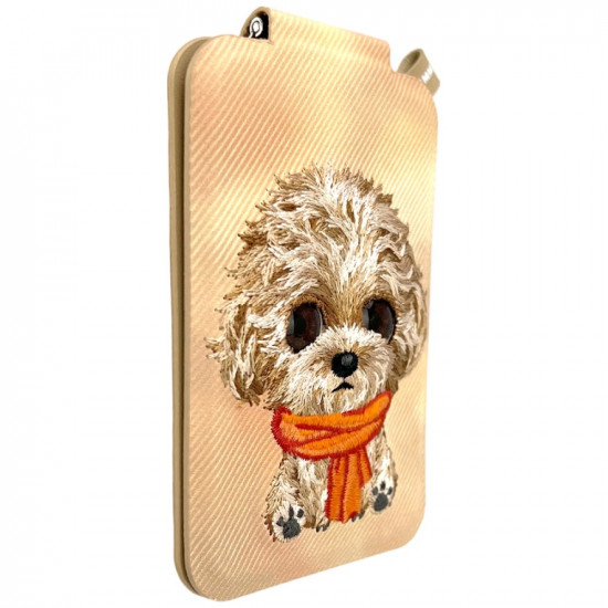 Magnetic phone wallet stand Nimmy New Big-Eye Cute Pets 2.0 Dog brown