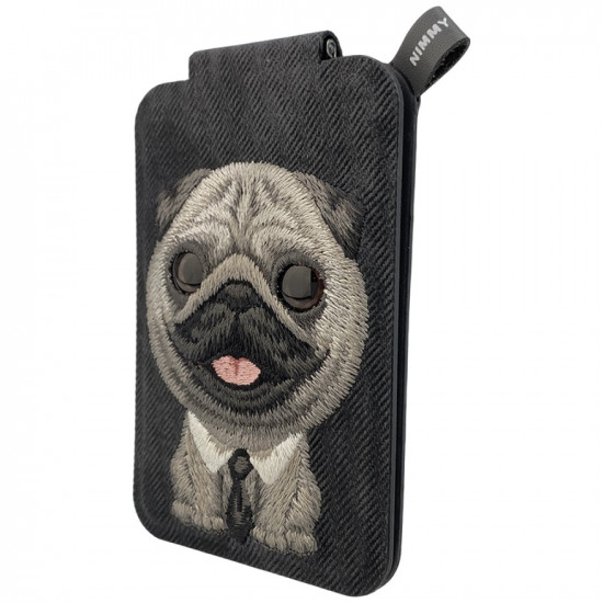 Magnetic phone wallet stand Nimmy New Big-Eye Cute Pets 2.0 Dog black Magnetic phone wallet stand Nimmy New Big-Eye Cute Pets 2.0 Dog black