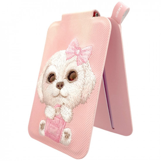 Magnetic phone wallet stand Nimmy New Big-Eye Cute Pets 2.0 Dog pink Magnetic phone wallet stand Nimmy New Big-Eye Cute Pets 2.0 Dog pink
