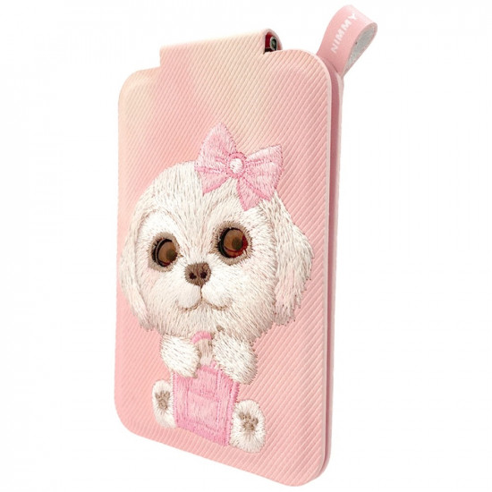 Magnetic phone wallet stand Nimmy New Big-Eye Cute Pets 2.0 Dog pink Magnetic phone wallet stand Nimmy New Big-Eye Cute Pets 2.0 Dog pink