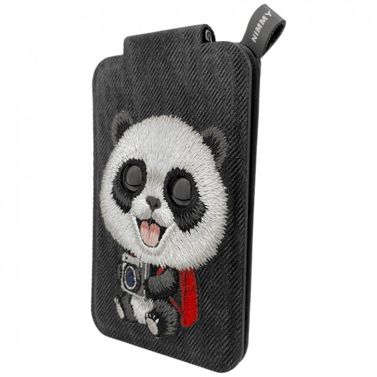 Magnetic phone wallet stand Nimmy New Big-Eye Cute Pets 2.0 Panda black Magnetic phone wallet stand Nimmy New Big-Eye Cute Pets 2.0 Panda black