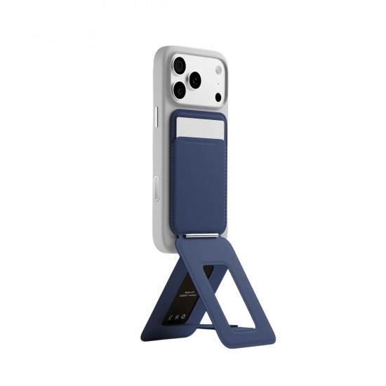 Moft Movas Snap Tripod MagSafe Magnetic Wallet and Phone Stand in navy blue Moft Movas Snap Tripod MagSafe Magnetic Wallet and Phone Stand in navy blue