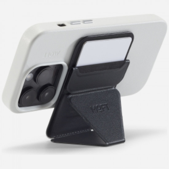 Moft Movas Snap-On MagSafe Magnetic Wallet and Phone Stand black