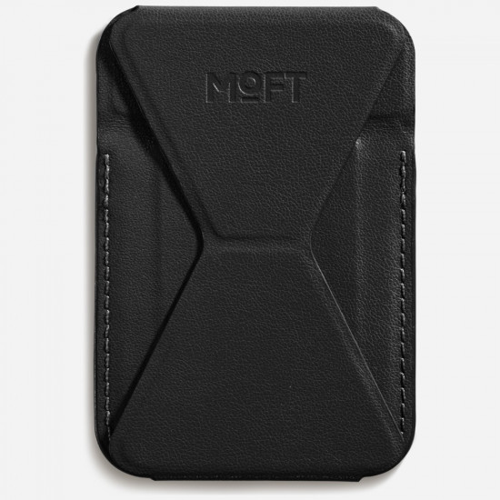 Moft Movas Snap-On MagSafe Magnetic Wallet and Phone Stand black