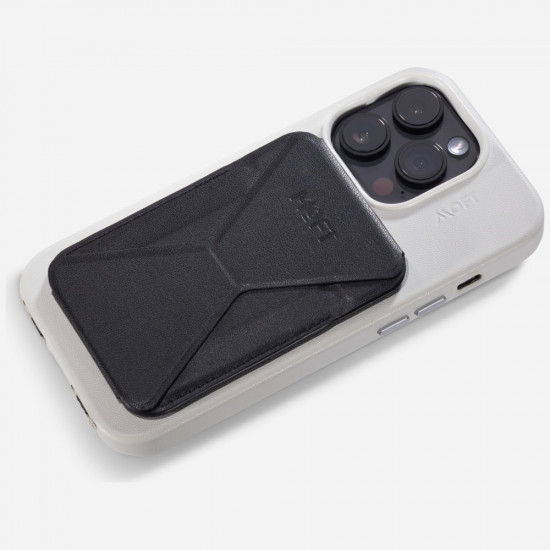 Moft Movas Snap-On MagSafe Magnetic Wallet and Phone Stand black
