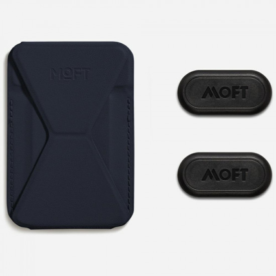 Moft Movas Snap-On MagSafe Magnetic Wallet and Phone Stand navy blue