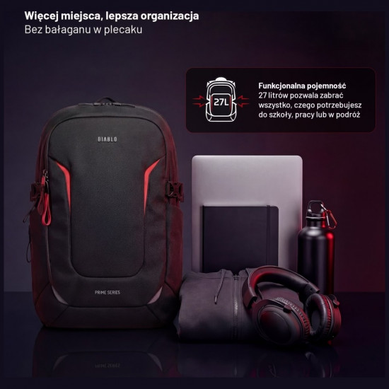 Diablo Chairs Prime Multifunctional Laptop Backpack black