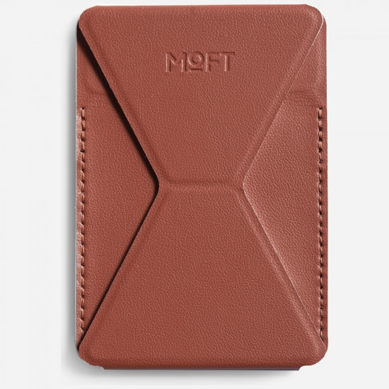 Moft Movas Self-Adhesive Wallet and Phone Stand brown