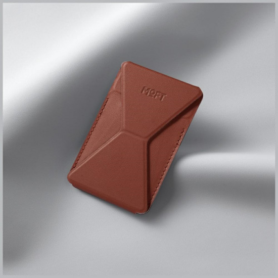 Moft Movas Self-Adhesive Wallet and Phone Stand brown