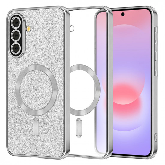 Techsuit Luxury Glitter MagSafe Samsung Galaxy A37 5G Silver Techsuit Luxury Glitter MagSafe Samsung Galaxy A37 5G Silver
