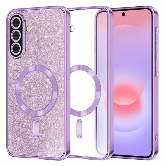 Techsuit Luxury Glitter MagSafe Samsung Galaxy A37 5G Light Purple Techsuit Luxury Glitter MagSafe Samsung Galaxy A37 5G Light Purple