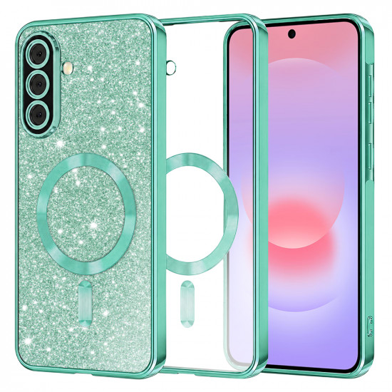 Techsuit Luxury Glitter MagSafe Samsung Galaxy A37 5G Light Green Techsuit Luxury Glitter MagSafe Samsung Galaxy A37 5G Light Green