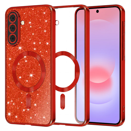 Techsuit Luxury Glitter MagSafe Samsung Galaxy A37 5G Red Techsuit Luxury Glitter MagSafe Samsung Galaxy A37 5G Red