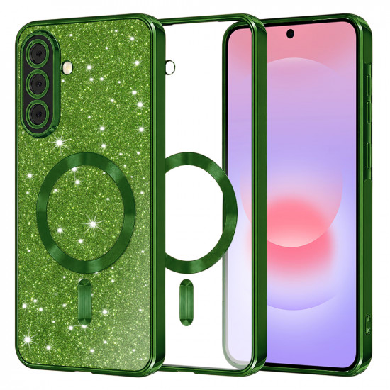 Techsuit Luxury Glitter MagSafe Samsung Galaxy A37 5G Deep Green