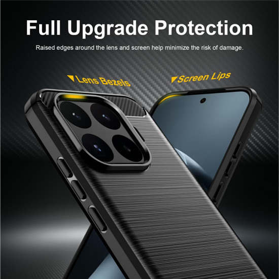 Techsuit Carbon Silicone Xiaomi 17T Black Techsuit Carbon Silicone Xiaomi 17T Black