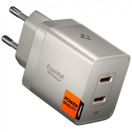 Spigen Essential EE472EU-GAN 47W 2xUSB-C Titanium Wall Charger