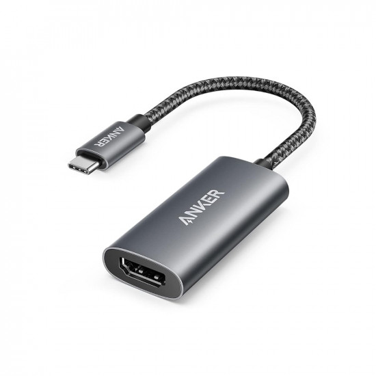 Anker Video Adapter (A83120A2) Type C to HDMI, Ultra HD, 4K@60Hz, Video & Audio Digital Sync, Plug & Play Gray