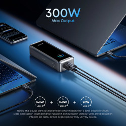 Anker Power Bank Prime (A110AH11) 2x USB C, USB, for Phone, Tablet, MacBook, Digital Display, 26250mAh, 300W Black