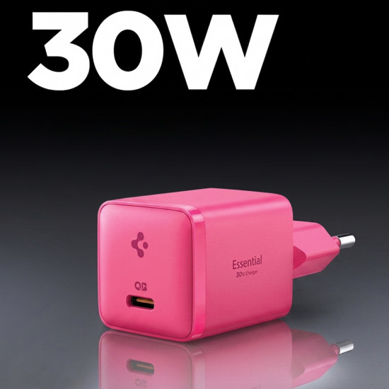 Spigen Wall Charger Arcstation Essential EE301EU (ACH10449) Type C, Quick Charge, PD30W Pink Spigen Wall Charger Arcstation Essential EE301EU (ACH10449) Type C, Quick Charge, PD30W Pink