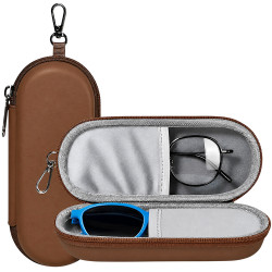 Techsuit Glasses Case (ETJ3) PU, 16.5 x 6.5 x 4cm Cocoa