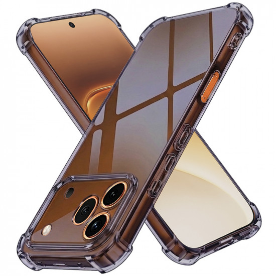 Techsuit Shockproof Clear Silicone Honor 600 Pro Smoke Black
