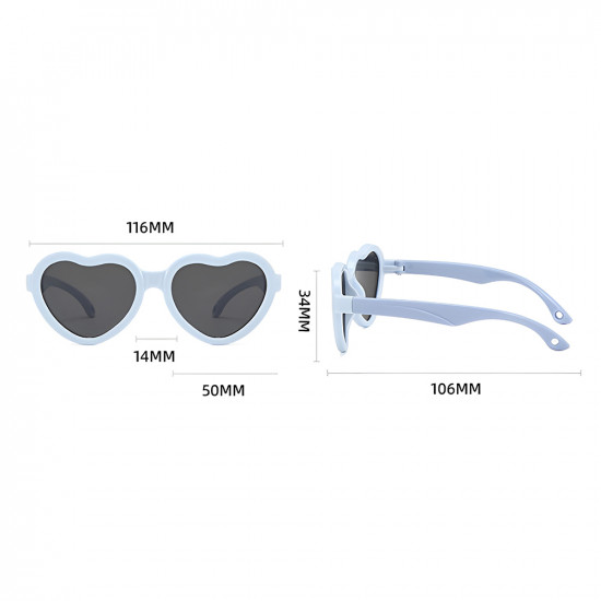 Techsuit Kids Polarized Sunglasses (23070) UV Protection, Gray Lens, TPEE Frame, Heart Shape Black / Red Techsuit Kids Polarized Sunglasses (23070) UV Protection, Gray Lens, TPEE Frame, Heart Shape Black / Red