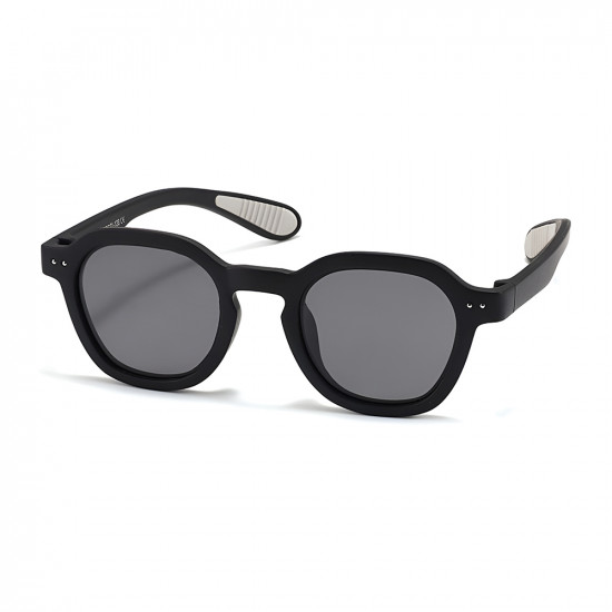 Techsuit Kids Polarized Sunglasses (8447) UV Protection, Grey Lens, TPEE Frame Black