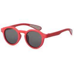 Techsuit Kids Polarized Sunglasses (8443) UV Protection, Gray Lens, TPEE Frame Red