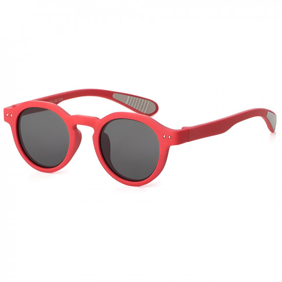 Techsuit Kids Polarized Sunglasses (8443) UV Protection, Gray Lens, TPEE Frame Red