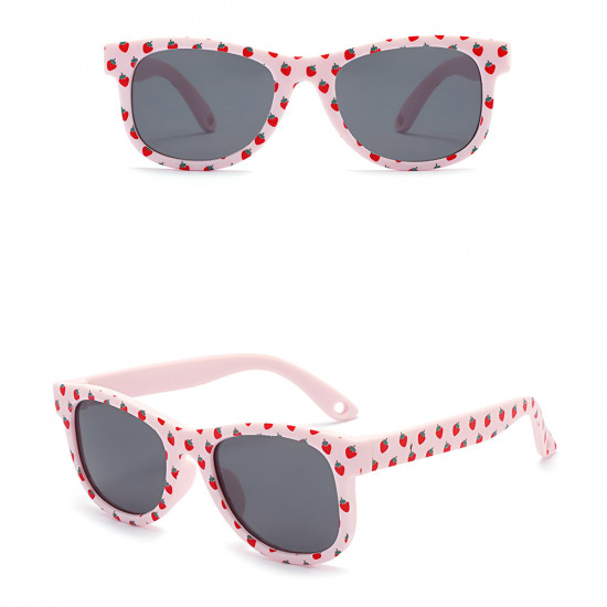 Techsuit Kids Polarized Sunglasses (5218) UV Protection, Gray Lens, TPEE Frame Strawberry Pink Techsuit Kids Polarized Sunglasses (5218) UV Protection, Gray Lens, TPEE Frame Strawberry Pink