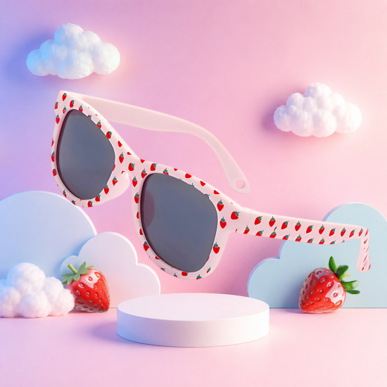 Techsuit Kids Polarized Sunglasses (5218) UV Protection, Gray Lens, TPEE Frame Strawberry Pink Techsuit Kids Polarized Sunglasses (5218) UV Protection, Gray Lens, TPEE Frame Strawberry Pink